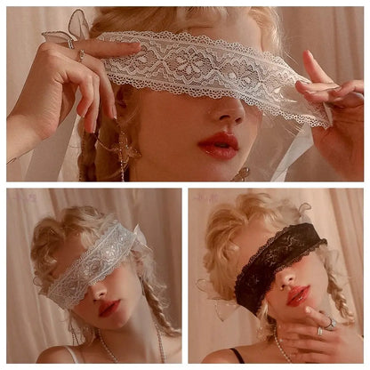 Women's Lace Masquerade Mask — Sexy Cosplay Eye Mask for Prom, Party, Nightclub & Dance, Gauze Flower Design