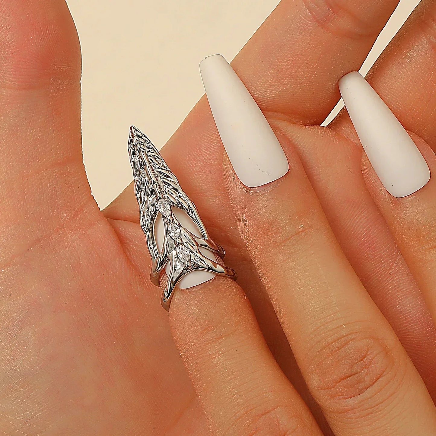 New Gothic Rock Punk Fingertip Nail Ring | Metal Manicure Jewelry Accessories for Women, Party & Gift for Girlfriends