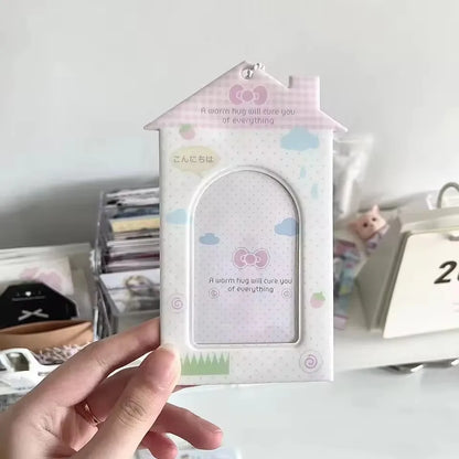 Cartoon Camera Photocard Holder - 3 Inch Idol Photo Storage Binder Case with Keychain for Collectors & Fans