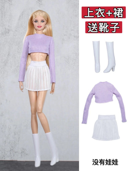 1/6 Doll Clothes Set — New Dress & Sweater Outfit for 30cm Xinyi FR ST BB Dolls, Doll House Accessories