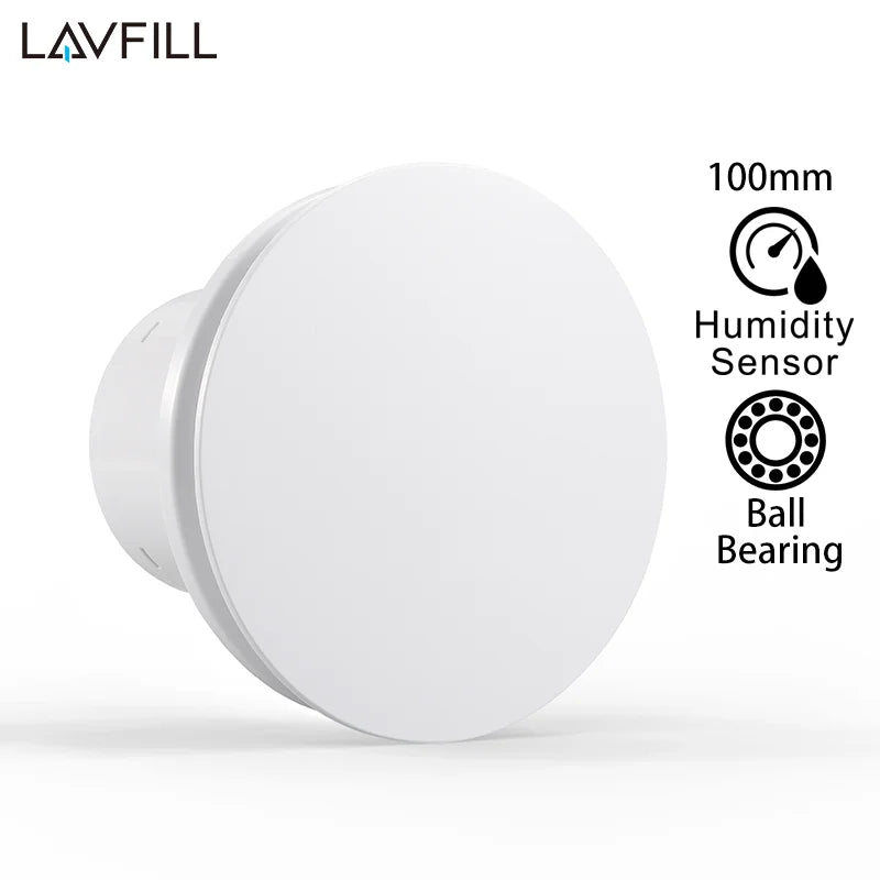 230V 4" 100MM Duct Extractor Fan – Smart Bathroom Exhaust with Timer, Humidistat, and Humidity Sensor for Shower & Toilet