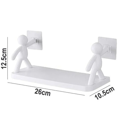 Self-Adhesive Bathroom Shampoo Storage Racks - Plastic Shelf Support Holder for Storage Organization