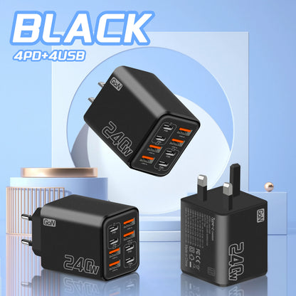 240W GaN USB C Charger - 8-in-1 Fast Charging Power Adapter for iPhone Samsung Xiaomi Devices