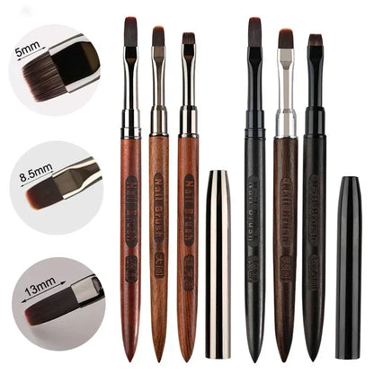 Wood Gel Painting Brush – Nail Art Brush for Gel Tip Extension, Acrylic Builder, UV Gel Nails Manicure Accessory