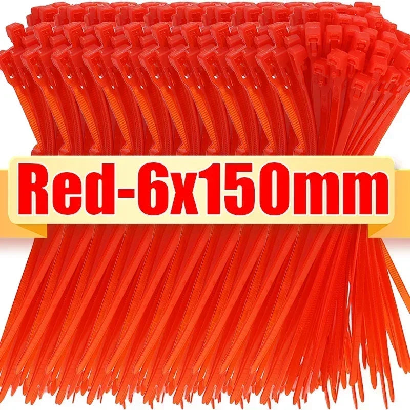 100/1000pcs Reusable Nylon Cable Ties – Adjustable Self-Locking Zip Tie Straps for Cord Organization & Binding