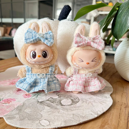 Cute Labubu Doll Outfit Set – Classic Dress for 17cm V2 Mini Dolls, Clothing Accessories for Kids Gift
