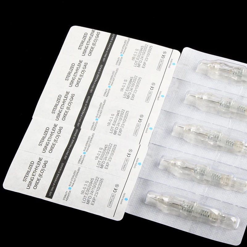 Professional PMU Cartridge Needles – 1R 3R 5R Screw Tips for P300 Rotary Tattoo Machine, Eyebrow & SMP Use