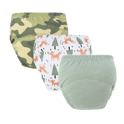 3-Piece Baby Diaper Pants Set – Cotton Toddler Training Pants, Cartoon Printed Reusable Nappies for Newborns & Infants
