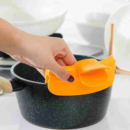 Silicone Anti-Spill Duckbill Drain Pans - Leak-Proof Pot with Round Mouth Edge, Liquid Deflector Funnel, Soup Diversion Kitchen Tool