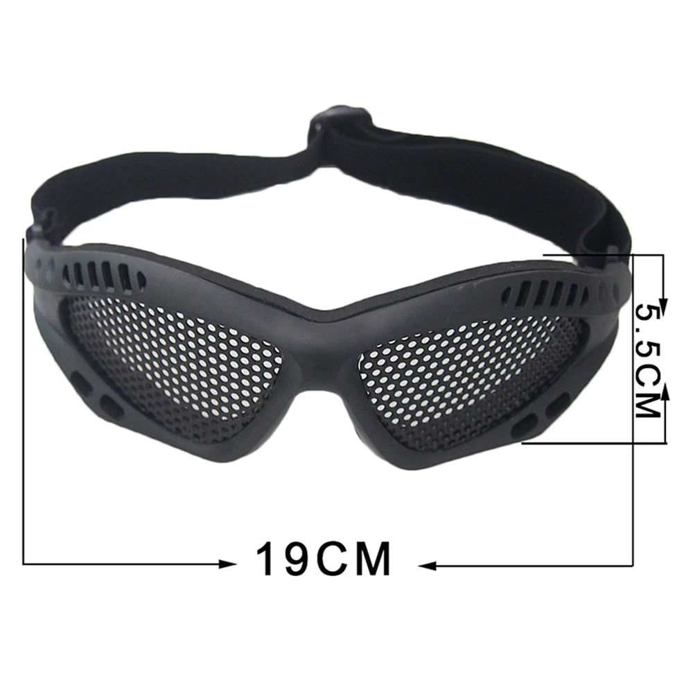 Outdoor Eye Protection Tactical Glasses - Comfortable Airsoft Safety Goggles with Anti-Fog Metal Mesh/PC Lens for Paintball and Hunting