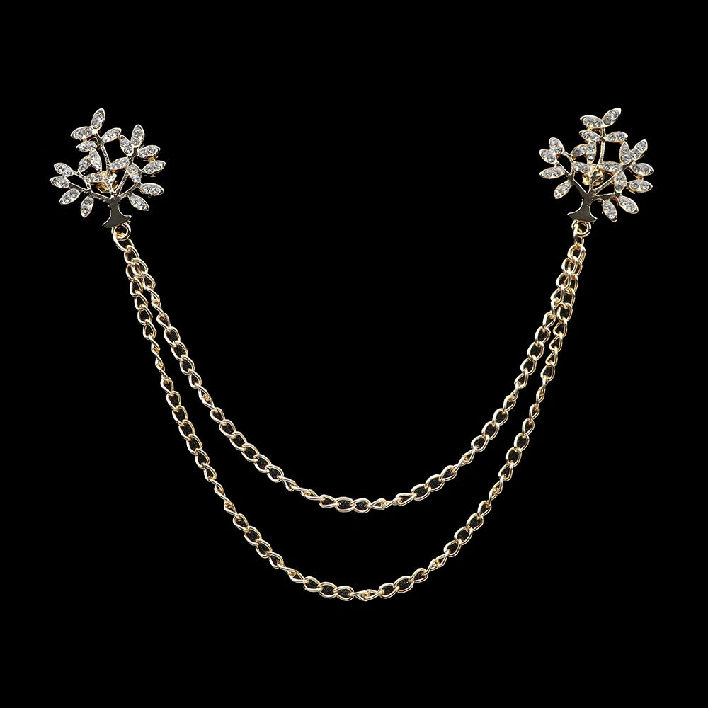 Fashion Gentleman Tassel Brooch – Men’s Suit & Shirt Lapel Pin with Chain, Pearl & Star for Wedding or Party