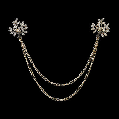 Fashion Gentleman Tassel Brooch – Men’s Suit & Shirt Lapel Pin with Chain, Pearl & Star for Wedding or Party