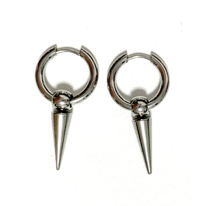 Gothic Tiger Nail Earrings - Punk Rivet Grunge Rock Chain Jewelry for Women