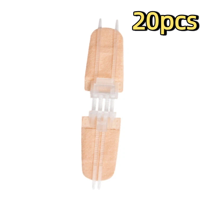 1–20-Piece Zipper Wound Closure Patch Set - Suture-Free Wound Dressing Strips for First Aid and Outdoor Care