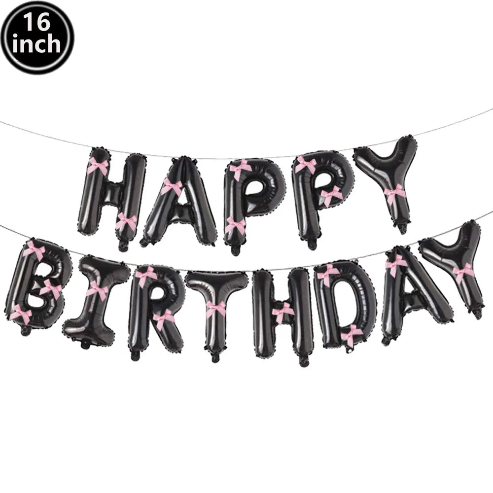 16-Inch Happy Birthday Foil Balloons Set – Pink & Blue Letter Balloons for Birthday Party Decoration