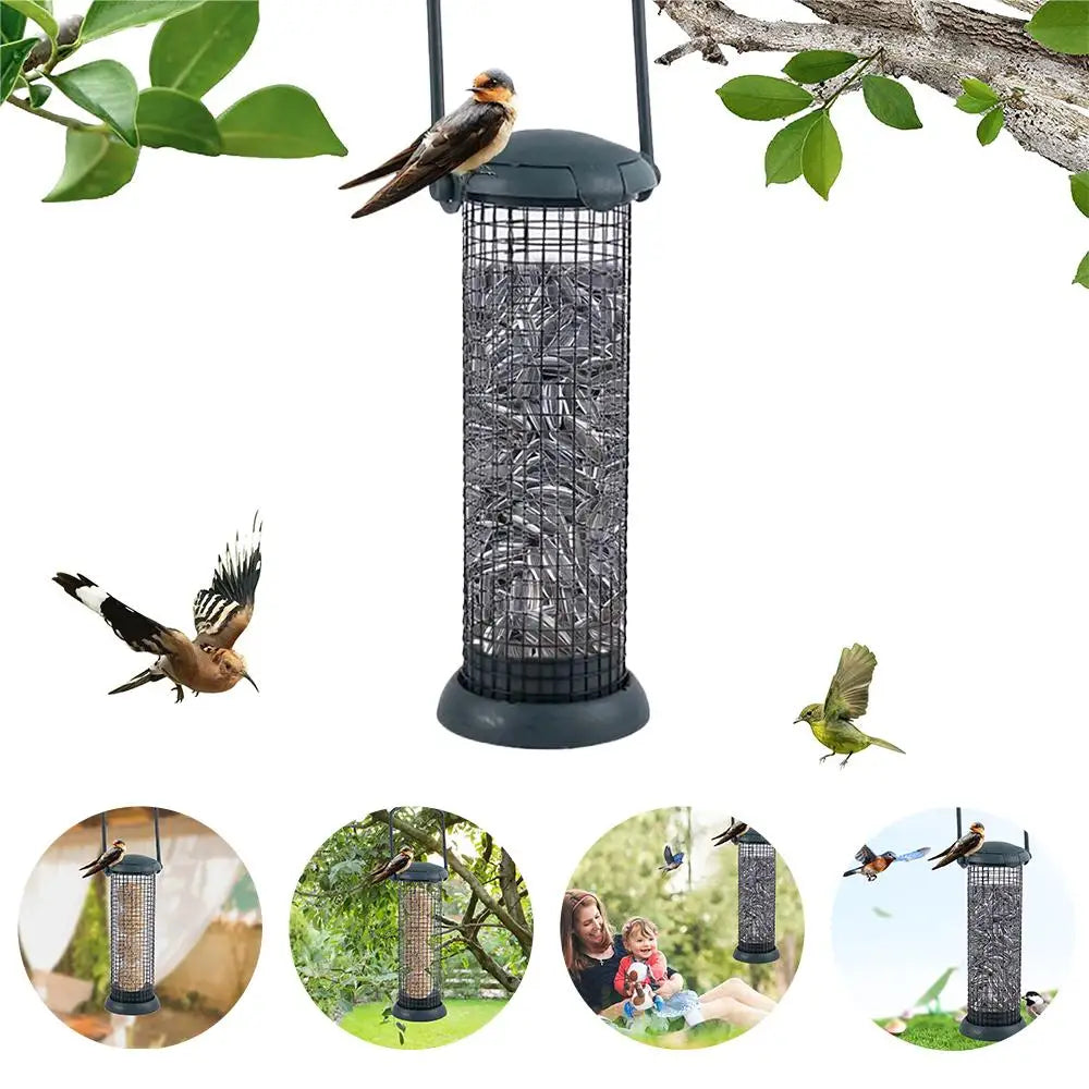Hanging Bird Suet Feeder - Grease Ball Rack & Outdoor Food Dispenser for Small Wild Birds Feeding Station