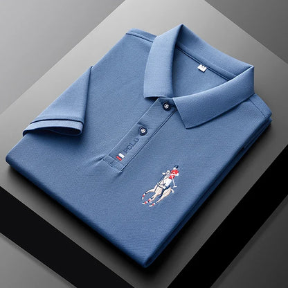 Men's Embroidered Short Sleeve Polo Shirt - Casual Summer Comfort Fashion Polo