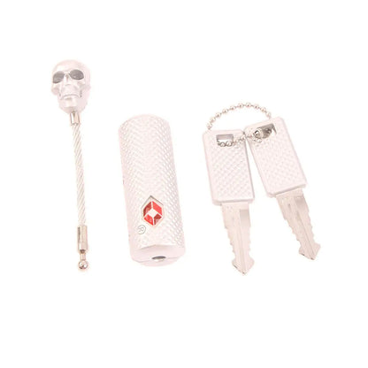 Skull Shape TSA Combination Luggage Lock – High Security Anti-Theft Padlock with Steel Cable for Travel & Overseas Use