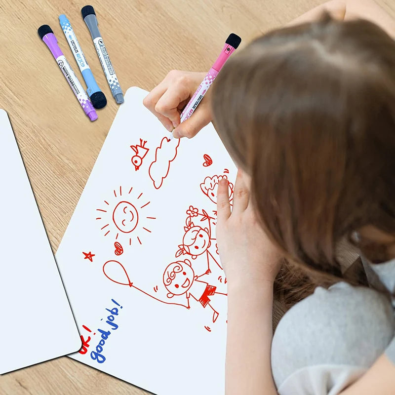 A2 Magnetic Dry Erase Whiteboard for Fridge – 23.6" x 16.5" Board with 8 Markers & Eraser