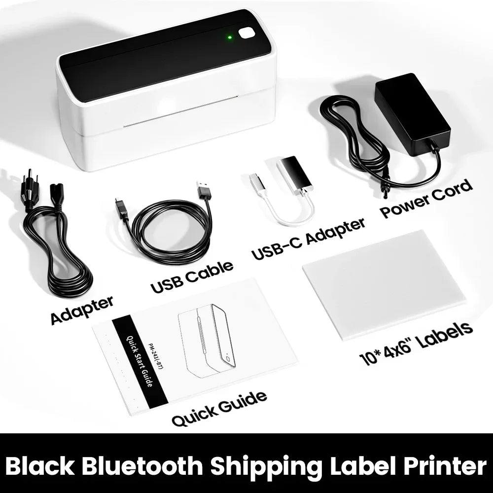 Phomemo 241 Bluetooth Thermal Label Printer – Wireless 4x6 Shipping Label Printer Compatible with iPhone, Android, Mac & Windows