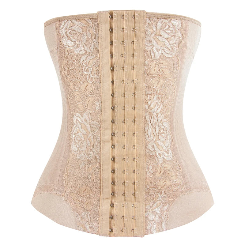 Colombian Mesh Embroidered Waist Trainer Corset Body Shaper for Women – Belly Control Shapewear