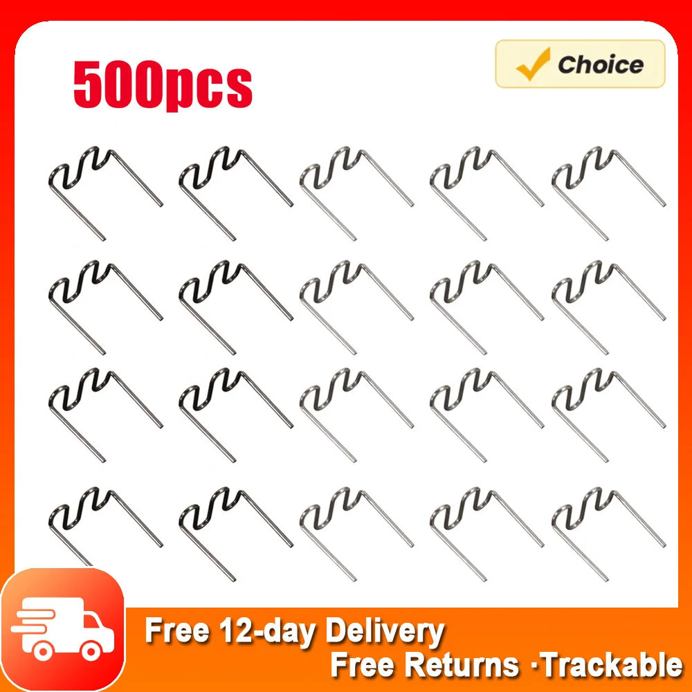 500pcs Plastic Repair Machine Welding Hot Stapler: Pre Cut Waves Staple 0.6mm/0.8mm for Sheet Metal and Car Repair - Big Waves Repair Tools