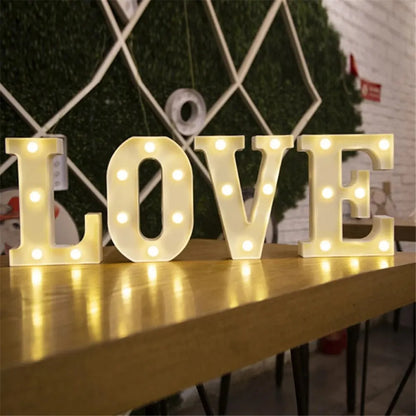 Luminous Alphabet & Number LED Night Light – Decorative Letter Lamp for Home, Wedding, Birthday & Party Decor