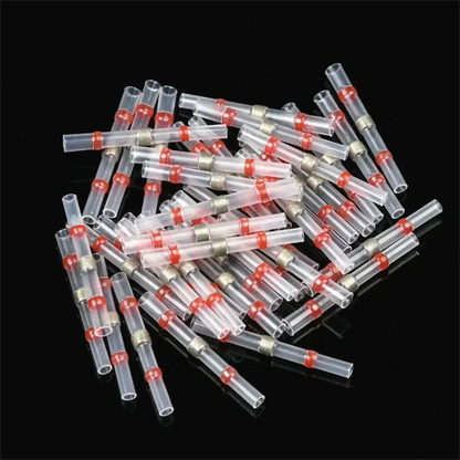 Waterproof Solder Seal Wire Connectors - 50/100/500/1000PCS Copper Heat Shrink Butt Splice Terminals for AWG 22-18 Electrical Cables