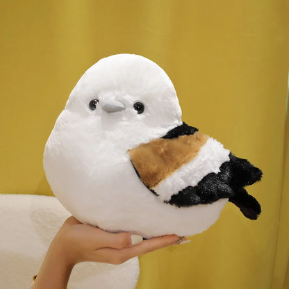 Cartoon Long-Tailed Tit Plush Toy – Cute Round Bird Stuffed Animal for Kids, Girls & Boys Gifts
