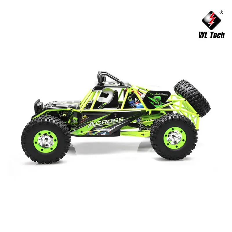WLtoys 12428 1:12 RC Racing Car — 4WD High-Speed Off-Road Remote Control Buggy with LED Light, Alloy Climbing Truck, Boys & Kids Gift