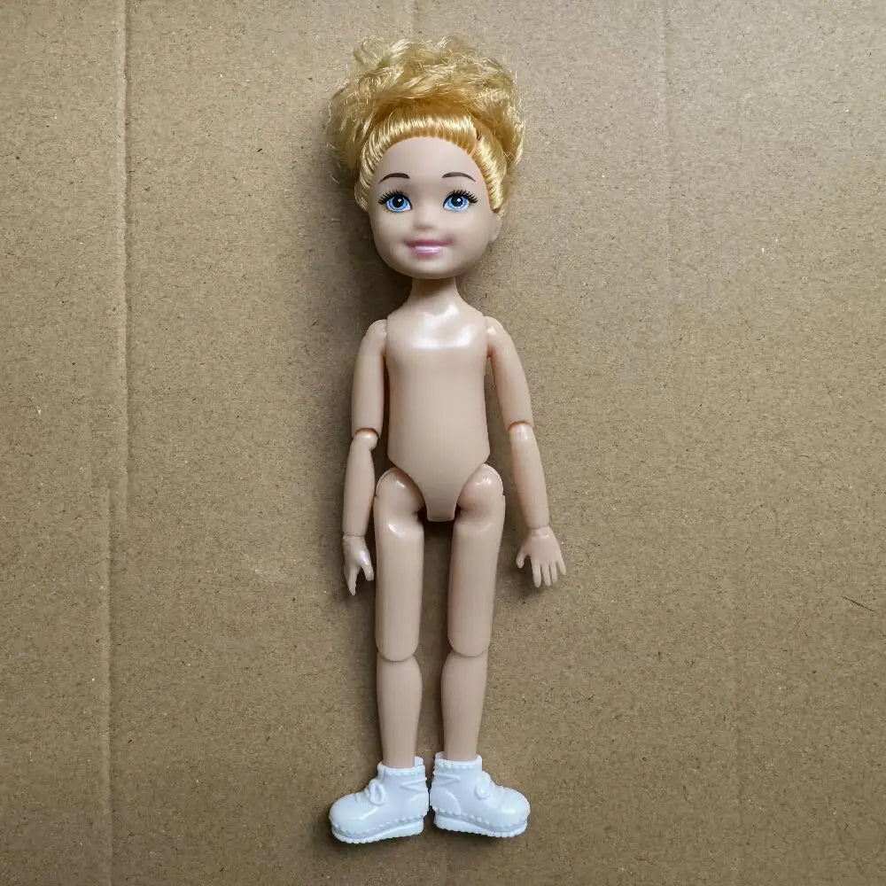 14cm Little Kelly Movable Doll — 5-Inch 1/12 BJD Reborn Toy for Boys & Girls, Dark/Light Skin, White, Blonde & Black Hair