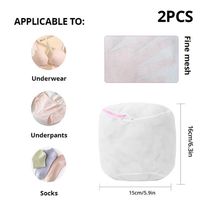 2Pcs/7Pcs Transparent Fine Mesh Laundry Bags – 6 Sizes Reusable Zippered Wash Bags for Machine Protection