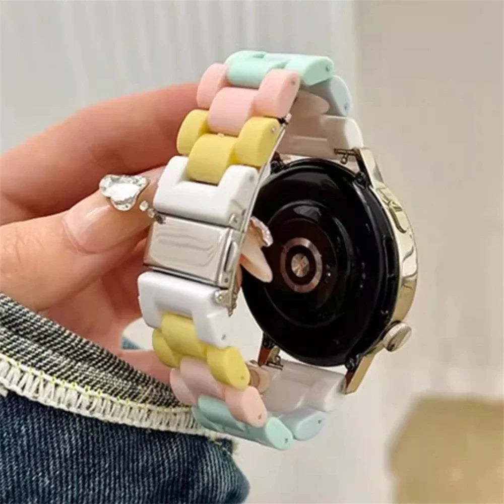 Cute Rainbow Candy Resin Watch Band for Samsung Galaxy Watch 4/5/6/7 Pro – Sport Bracelet Strap 20mm/22mm