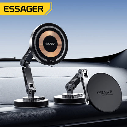Essager Magnetic Wireless Car Charger – 15W Fast Charging Phone Holder Mount for MagSafe iPhone 15/14/13 Pro Max