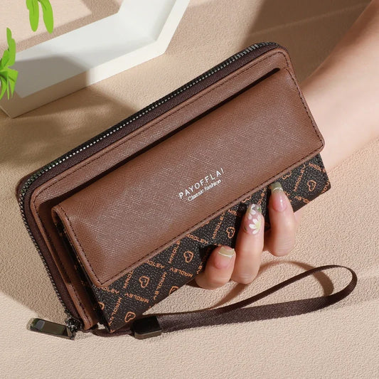 Classic Men’s Faux Leather Wallet – Bifold with Snap Closure, Zipper Card Holder & Photo Slot, Color Block Design