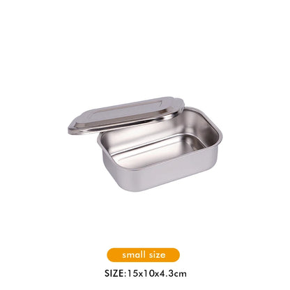 Stainless Steel Dental Instrument Tray with Lid – Medical Sterilization & Disinfection Container for Surgical Tools