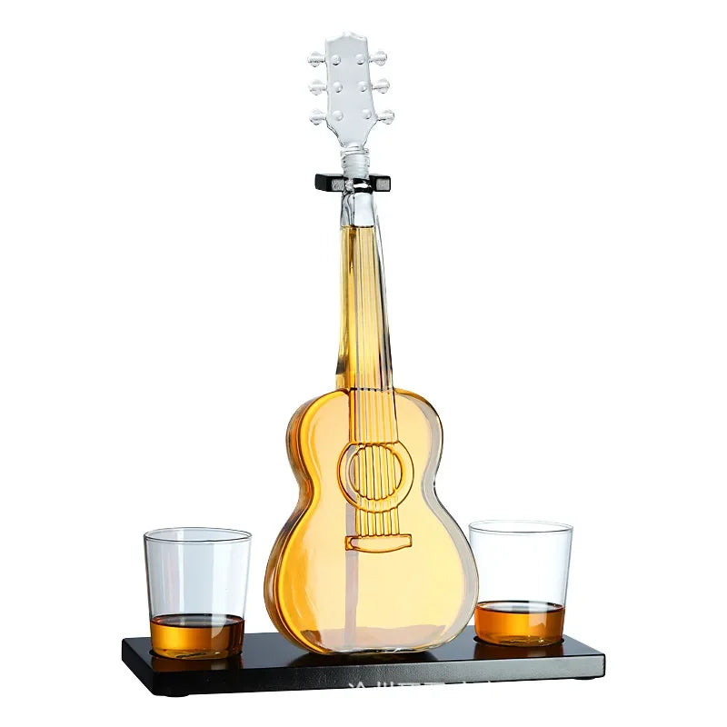 High Borosilicate Glass Wine Decanter – Guitar & Violin Shaped Thickened Transparent Bottle, Decorative Craft Wine Set