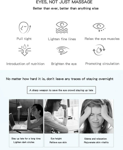 3D EMS Eye Beauty Massager – Micro-Current Pulse Device for Wrinkle Reduction, Dark Circle & Eye Bag Removal