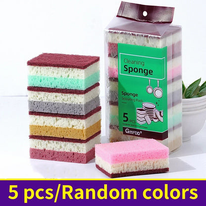 High-Density Sponge Cleaning Cloth — Non-Greasy Dishwashing & Kitchen Sponge for Pots, Bowls & Catering Use