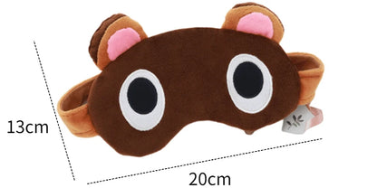 Animal Crossing Sleep Mask – Tom Nook & Timmy/Tommy Plush Eyeshade, Cute Cartoon Cosplay Eye Cover & Travel Blindfold