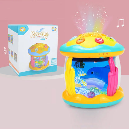 Baby Ocean Light Projector Toy - Musical Montessori Sensory Learning Toy for Toddlers 1-3 Years