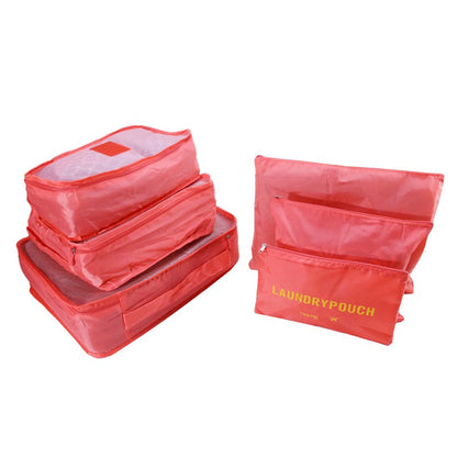6PCS Travel Storage Bag Set – Clothes Organizer, Wardrobe Pouches & Packing Cubes for Suitcases