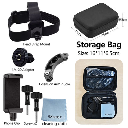 Action Camera Head Strap Mount - Adjustable Headband Holder for GoPro, SJCAM, AKASO, Insta360 and DJI Osmo Action Cameras
