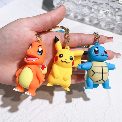 Pokemon Keychain – Pikachu, Charmander & Psyduck Anime Toy, Kawaii Cartoon Doll Pendant for Car, Bag, Kid Gift