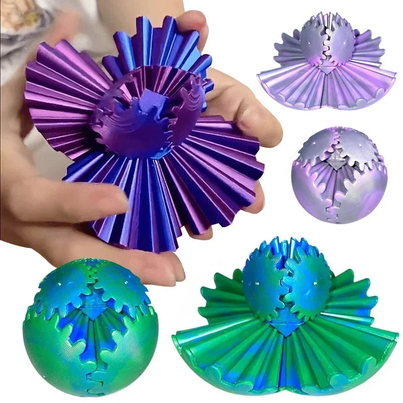 3D Gear Ball Fidget Toy – Stress Relief Spin Ball or Cube for Kids & Adults, Desk Toy for Anxiety & Focus
