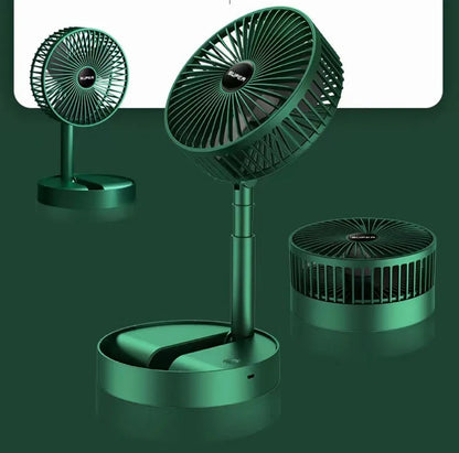 Portable 6-Inch Stand Fan | Folding Telescopic Floor/USB | Rechargeable Battery | 3 Speeds, Super Quiet, Adjustable Height