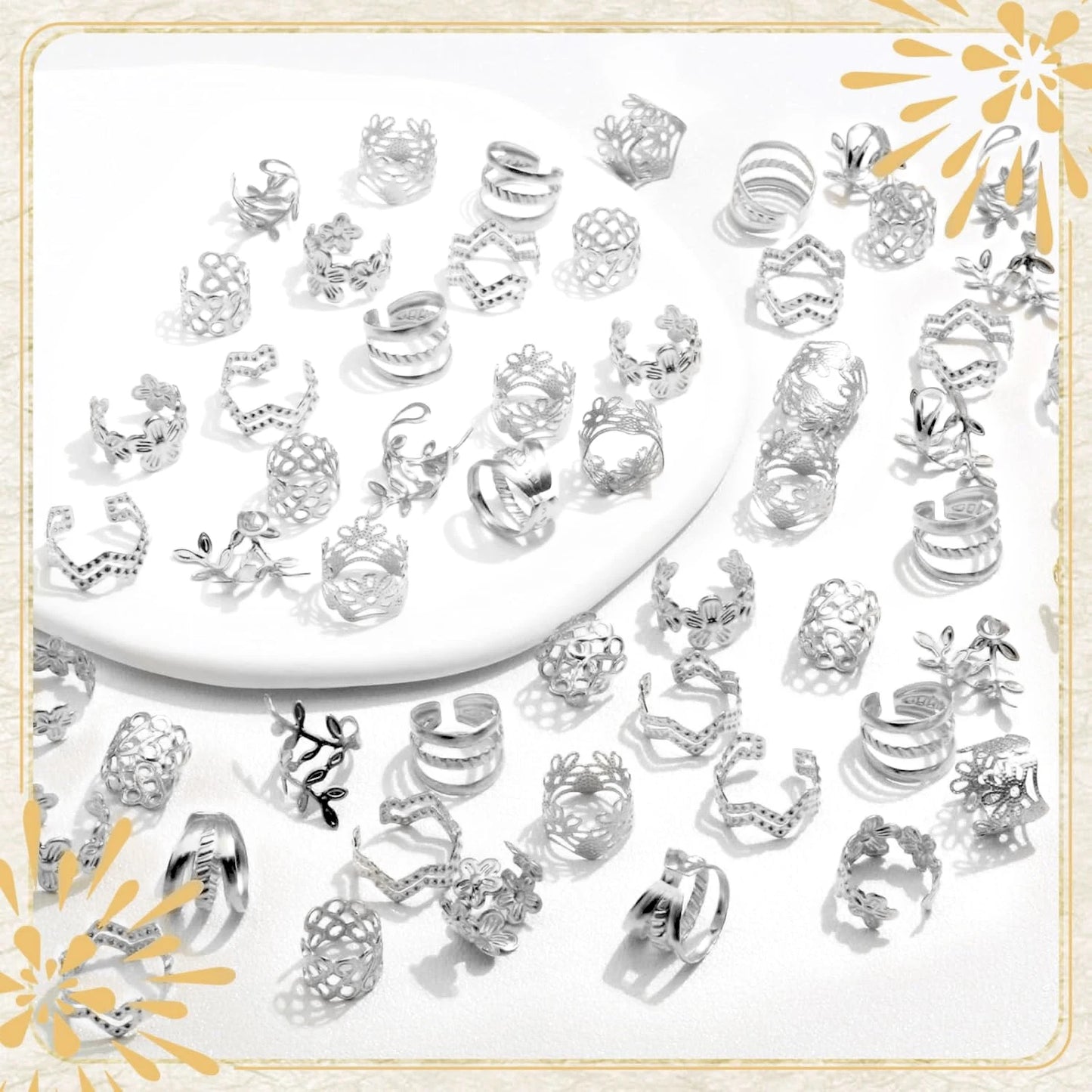 60PCS Gold Hair Jewelry for Braids — Metal Loc Clips, Dreadlock Accessories & Hair Decorations for Women