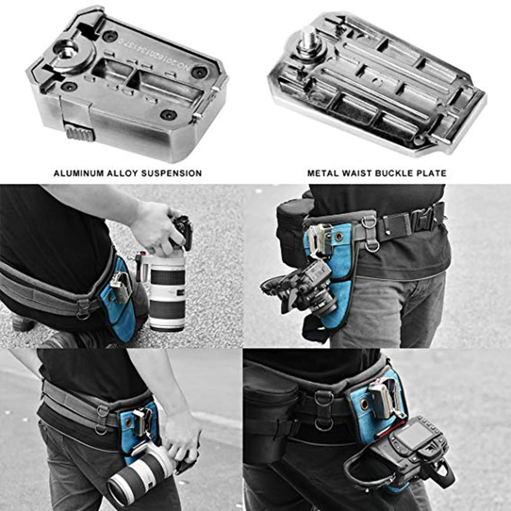 Camera Quick Release Waist Belt Strap Buckle - DSLR & Mirrorless Camera Clip Holder for Nikon, Canon, Sony & Lumix
