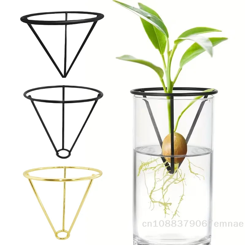 Avocado Seed Starter Vase Holder Set (1/2/4pcs) – Metal Triangle Growing Stand for Avocado, Carrot & Sweet Potato Propagation, Indoor Plant Rooting Kit
