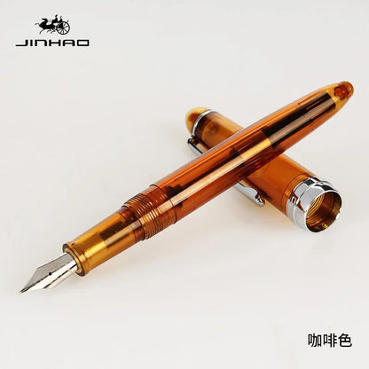 JINHAO 992 Fountain Pen 0.5mm — 12 Color Options, Silver Clip, Student Writing & Office Supplies